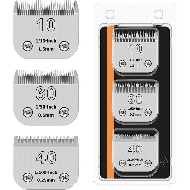 3ШТ Сменные лезвия для машинки для стрижки собак, совместимые с Andis Pet Clipper/Oster A5/Wahl KM Series Dog Clipper, Керамическое лезвие и Нержавеющая сталь