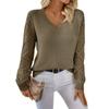 Women's Fashion Casual V-Neck Long Sleeve Loose Personalized Solid Color Sweater