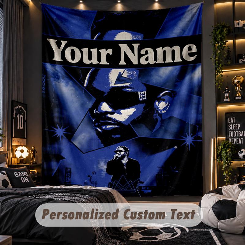 Personalized Wall Tapestry,Kendrick Lamar Custom Printed Name, Fabric Wall Art For Indoor Room Backdrop