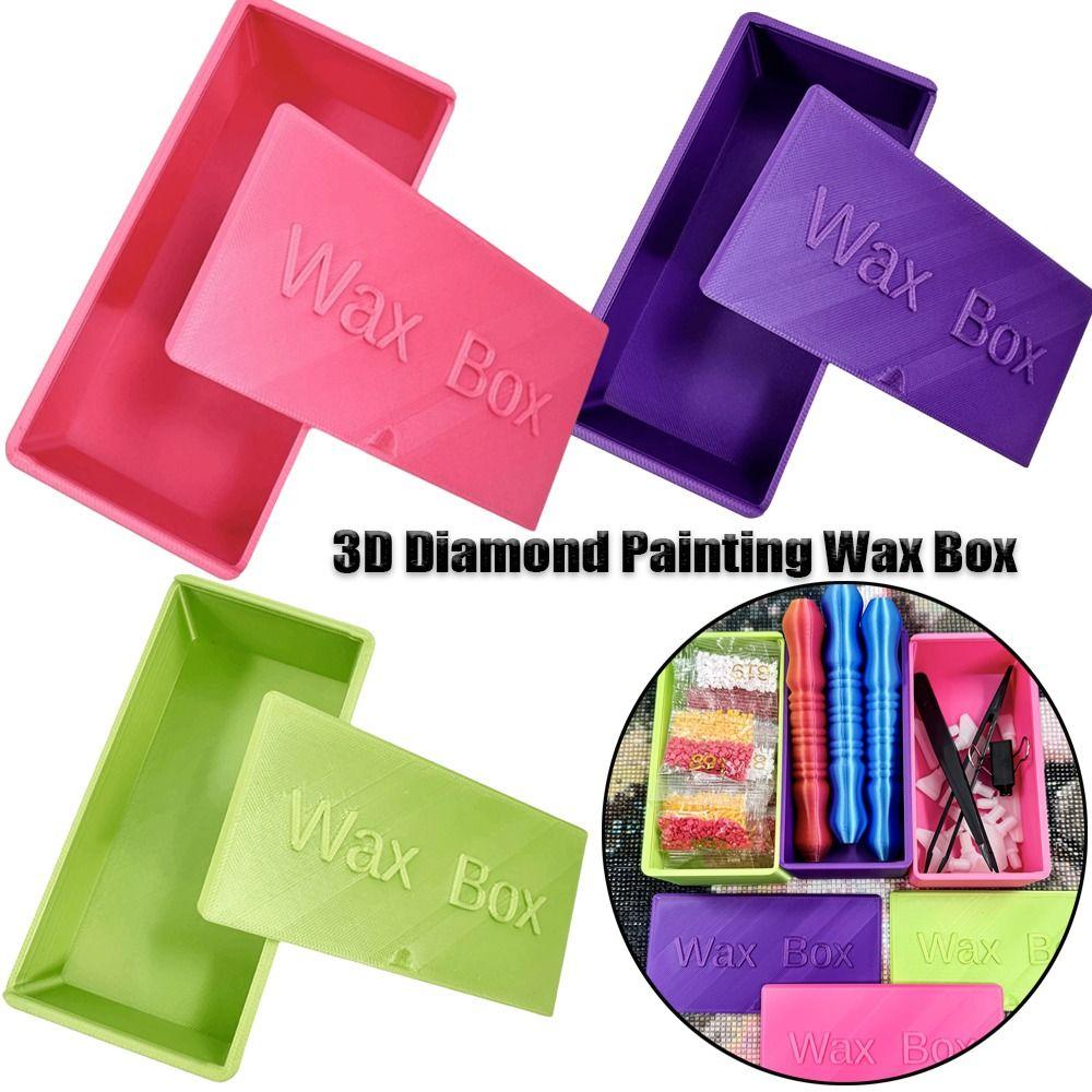 DIY Craft 3D Diamond Painting Wax Box with Lid Embroidery Diamond Painting Pen Containers Colorful Plastic Pencil Case