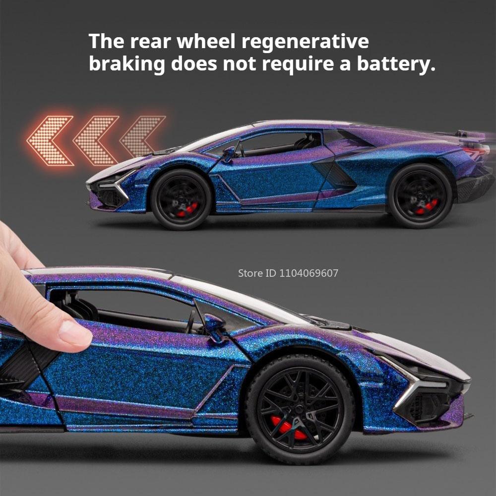 Масштаб 1:32 Revuelto 720S Модель спортивного автомобиля Игрушка Двери открываются Оттянуть Назад Звук Свет Модели суперкаров Подарки для детей
