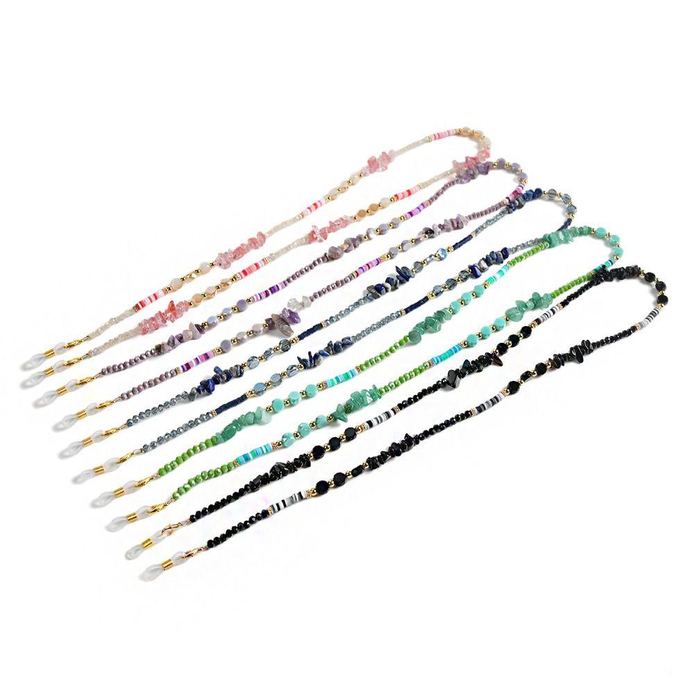 Crystal Eyeglass Holder Necklace Colorful Eyeglass Lanyard Beads Glasses Chain Reading Glasses