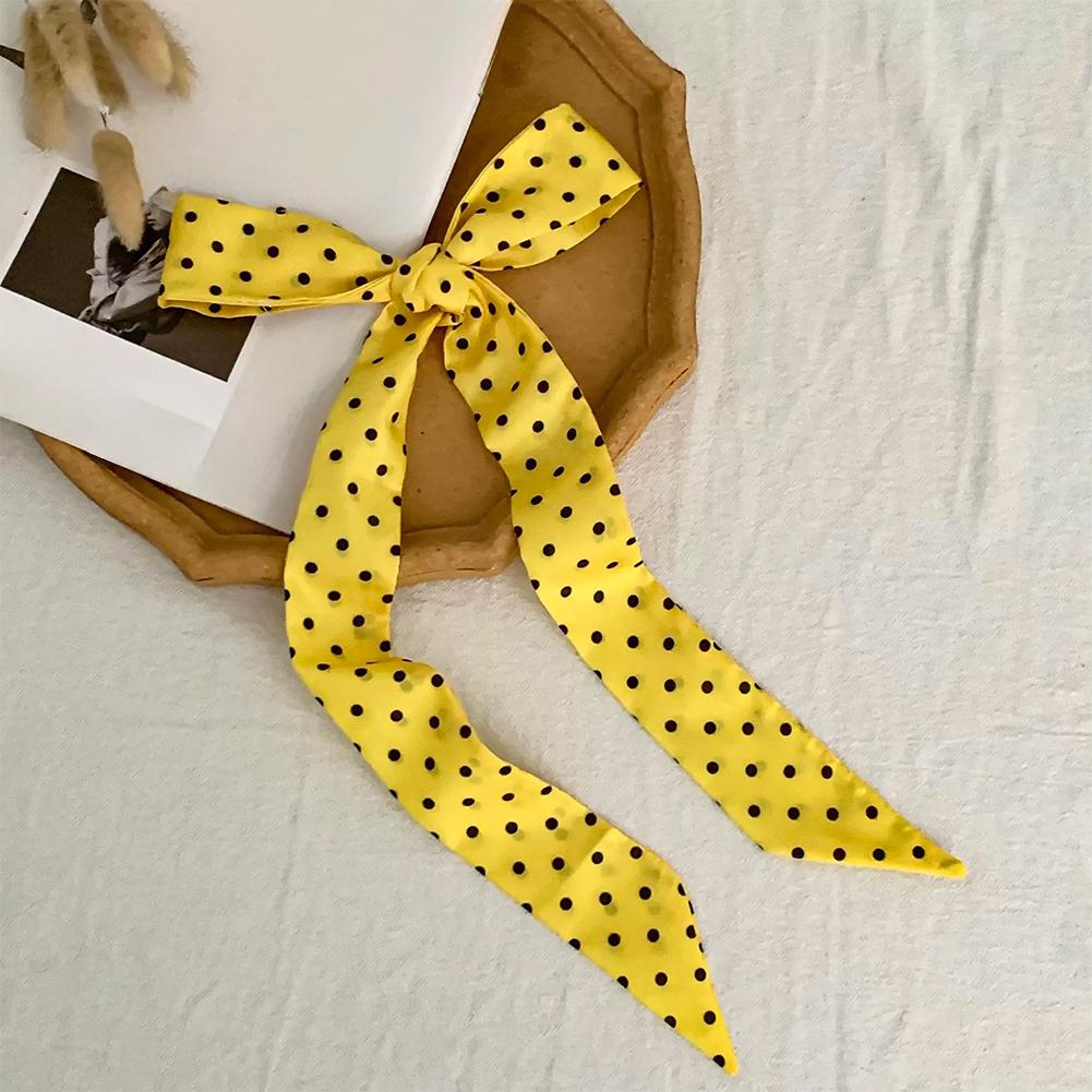 Fashion Dot Ribbon Silk Scarf Women Thin Neck Scarves Lady Small Shawls Bandana Narrow Female Neckerchief Dress Accessories
