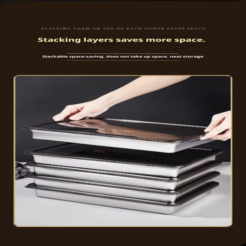 2/3/4/5 шт. Контейнер для еды из нержавеющей стали с крышкой, большой вместимости, для хранения продуктов, коробка для сохранения свежести, поднос