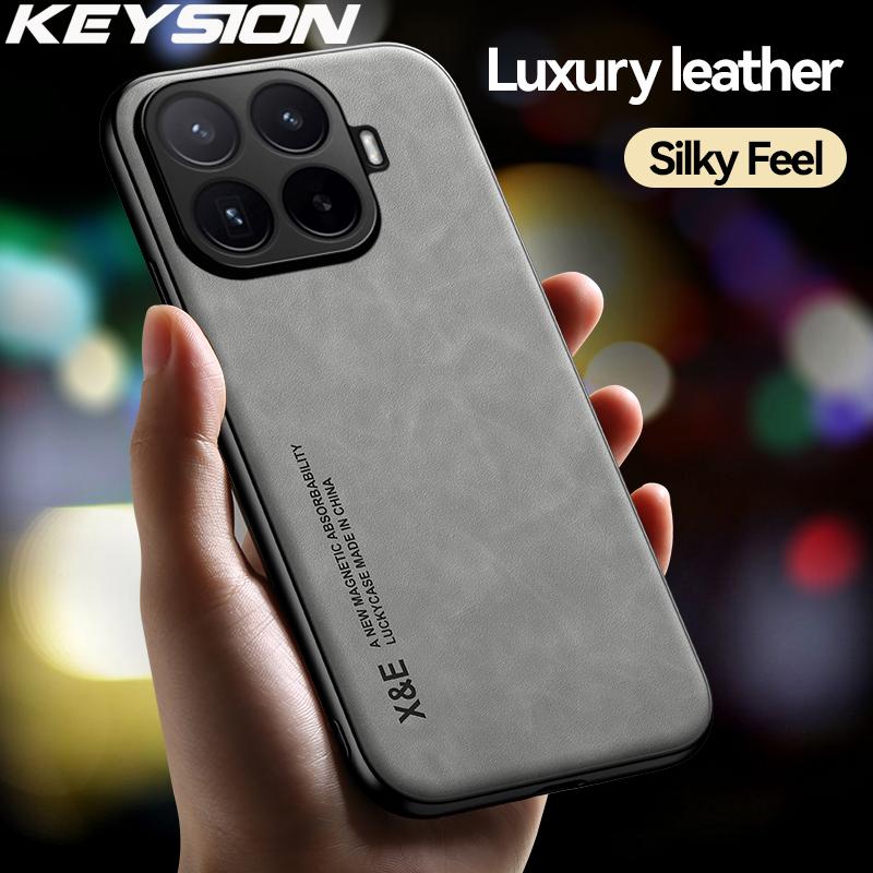 KEYSION Роскошный ретро чехол для телефона из ПУ кожи для Xiaomi 17T Pro 5G, мягкий силикон + ПК, противоударная задняя крышка для Xiaomi 17T