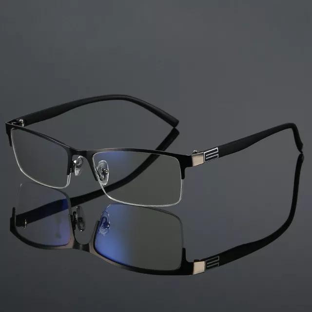 Очки для чтения для мужчин и женщин, анти-синий свет, высокое качество, полурамка с диоптриями, деловые офисные очки