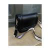 Patent Leather Bag With Canvas Strap Black