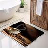 1Pcs Coffee Print Anti-Slip Rugs Kitchen Mat Soft Thickened Kitchen Floor Mat Waterproof Vintage Absorbent Non-slip Oil-proof Floor Mat Runner Rug