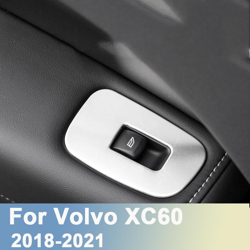 Для Volvo XC60 2018 - подлокотник двери автомобиля из нержавеющей стали, панель переключателя окна, кнопки подъема, чехлы, отделка, аксессуары для интерьера
