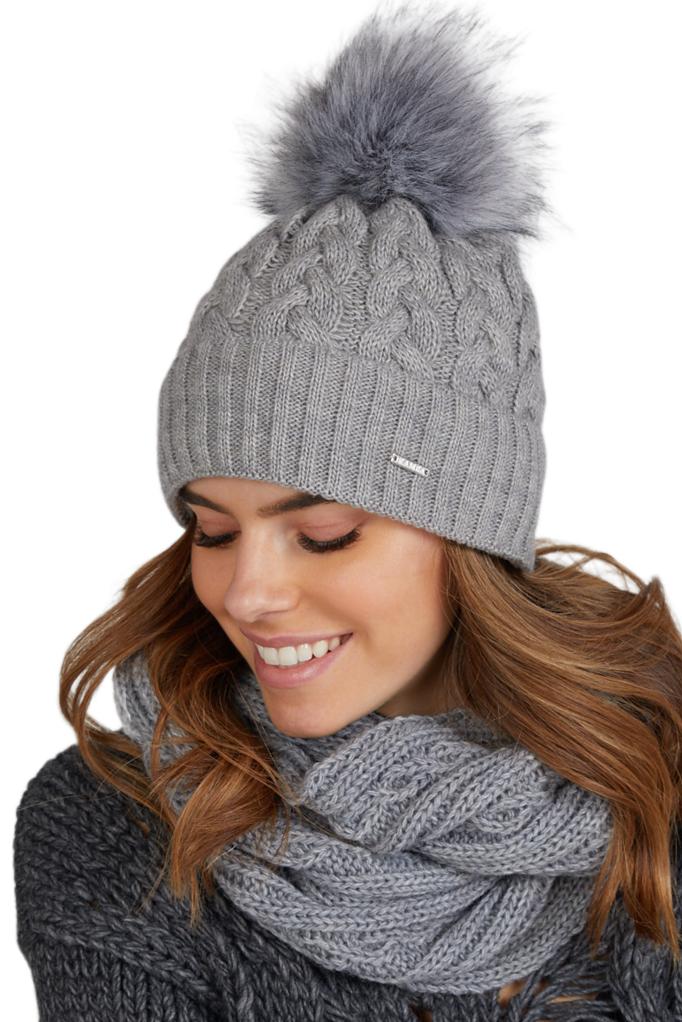 Capri Women' Winter Hat With Pompom Color Gray