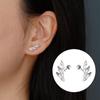 S925 Silver Plated Stud Earrings Light Luxury Premium Sense Diamond Wing Stud Earrings Arrow Earrings Zircon Wing Screw Stud Earrings Tide