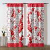 2pcs Red Love Gnome & Heart Printed Curtains, Ideal for Valentine's Day Window Decor, Romantic Home Bedroom Living Room Decor
