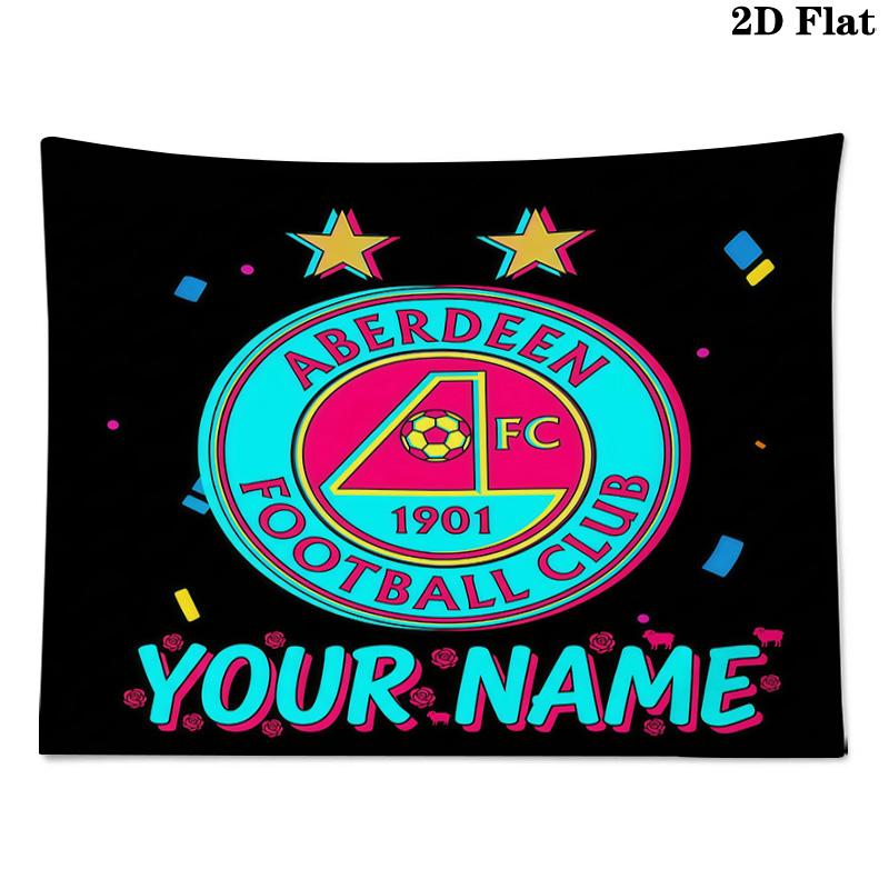 Custom Name Aberdeen FC Printed Tapestry – Wall Hanging for Bedrooms, Dorms, and Home Decor