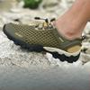 Летняя мужская обувь больших размеров Дышащая обувь для плавания для мужского спорта и отдыха Полая трендовая обувь в корейском стиле Сетка Шнуровка Круглый носок Мужская