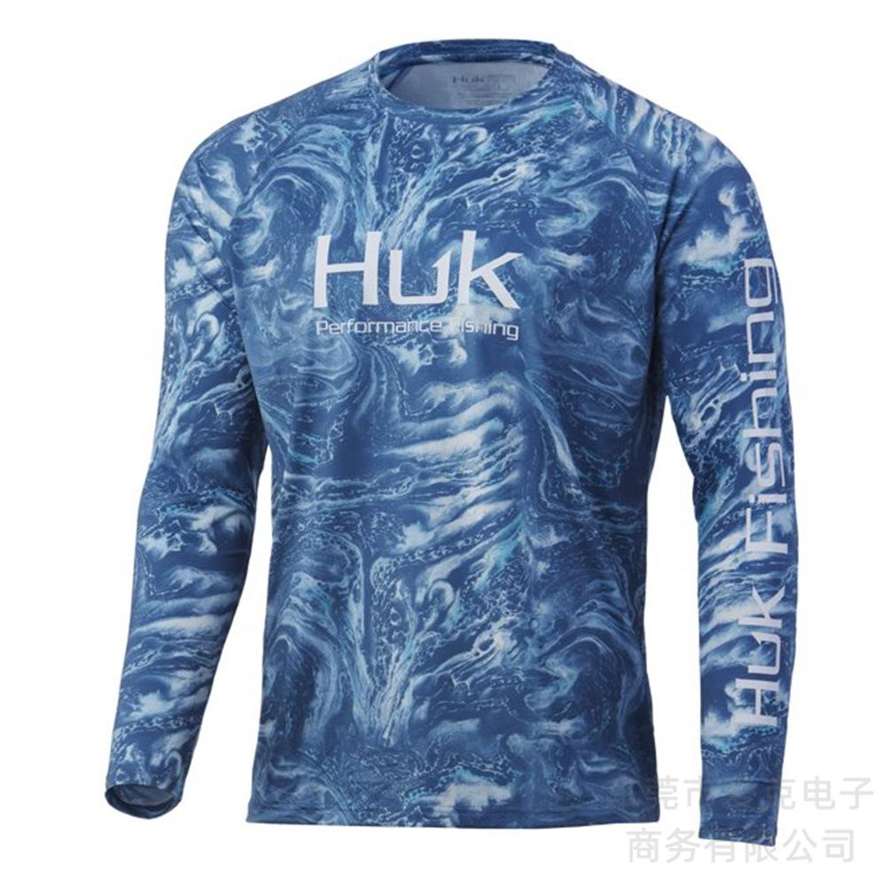 HUK fishing suit summer men's sunscreen outdoor sports fishing shirt quick-drying long-sleeved T-shirt lightweight breathable top