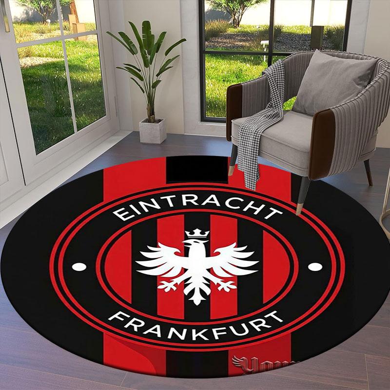 Eintracht Frankfurt Custom Name Round Area Rug,Carpet Rug for Living Room Bedroom Sofa Playroom Decor,Non-slip Floor Mat