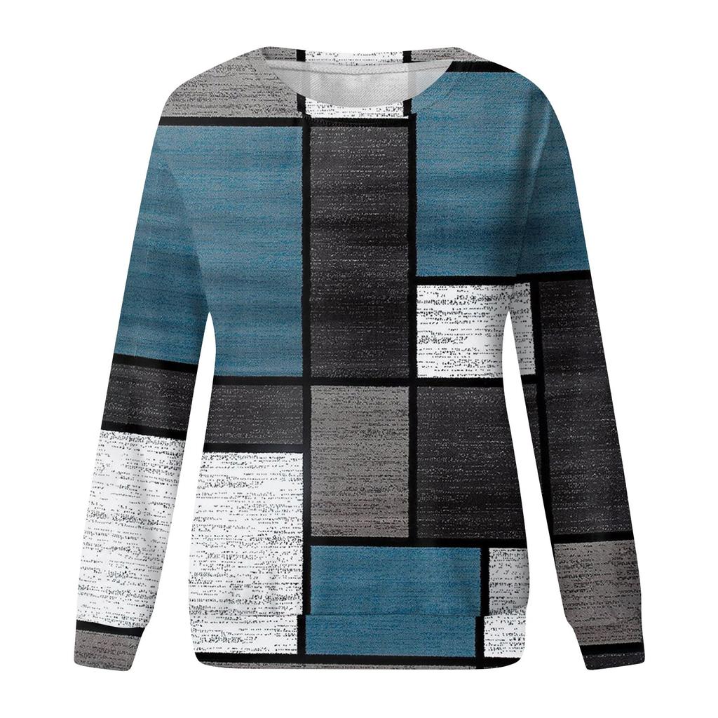 Женская толстовка с принтом, повседневная удобная свободная легкая женская толстовка с длинным рукавом и круглым вырезом