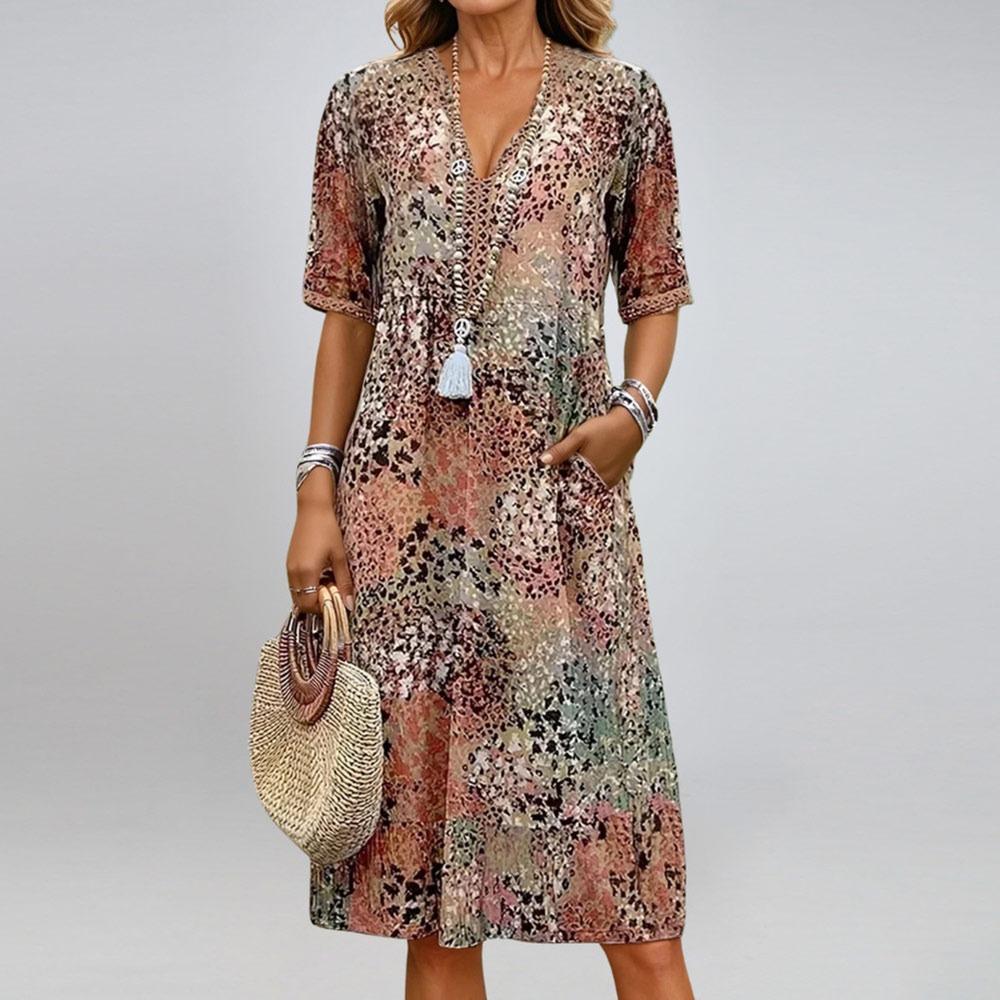 European Women Summer Dress V-Neck Swimsuit Cover Up Dress Fashion Beach Dress Vacation