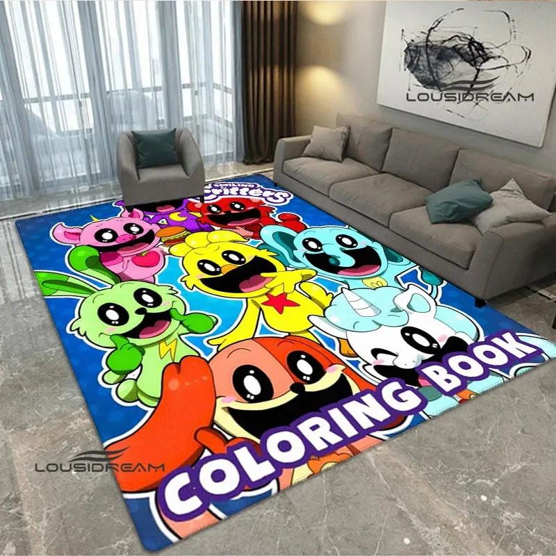 S-smiling critters Cartoon print carpet Non -slip carpet Yoga mat door mat photography props kitchen mat area rug birthday gift