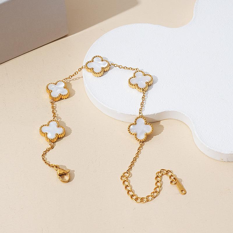 Браслет из нержавеющей стали с четырьмя листами клевера не теряет цвет женский титановый стальной старший Sense Ins стиль ювелирных изделий