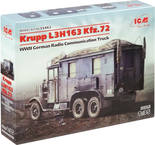 ICM Масштаб 1/35 Немецкий радио-командный автомобиль Krupp L3H163 Kfz.72 Пластиковая модель 35462