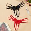 "Large Size European and American Double Row Beaded Transparent Thong"