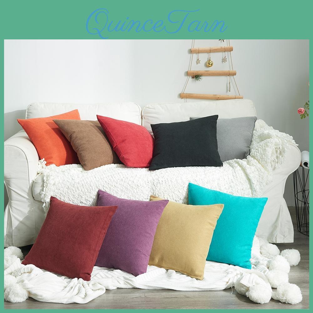 Lozujoju 11 Colors 1pc Simple Modern Style Solid Sofa Cushion Cover Bed Pillow Cases For Car Sofa Office 45x45cm