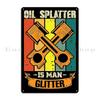 Grumpy Never Underestimate An Old Man With Mechanic Skills Mechanic Oil Splatter is man glitter Metal Plaque Tin Sign Poster