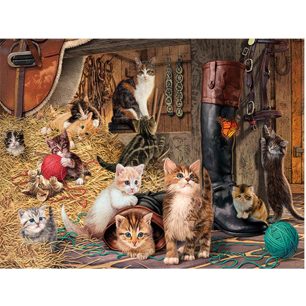 Полный квадратный дрель Алмазная вышивка кошка Кухня Книги по искусству горный хрусталь ремесленная алмазная живопись животное рукоделие домашний декор