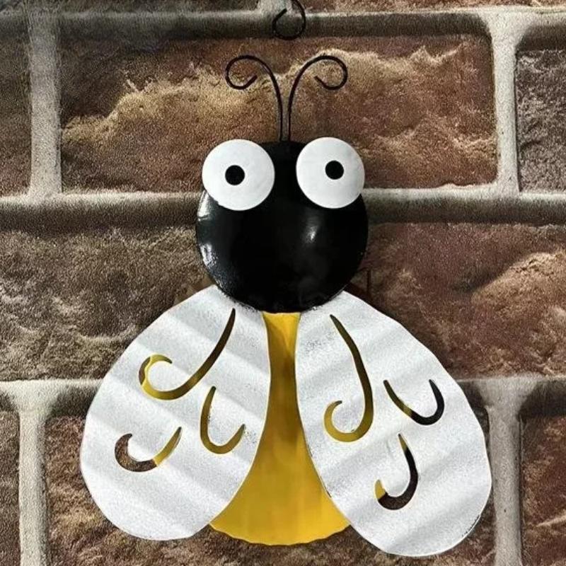 1pc Creative Handicrafts Iron Beetle Hand-painted Home Courtyard Balcony Villa Grassland Wall Decoration Home Accessories