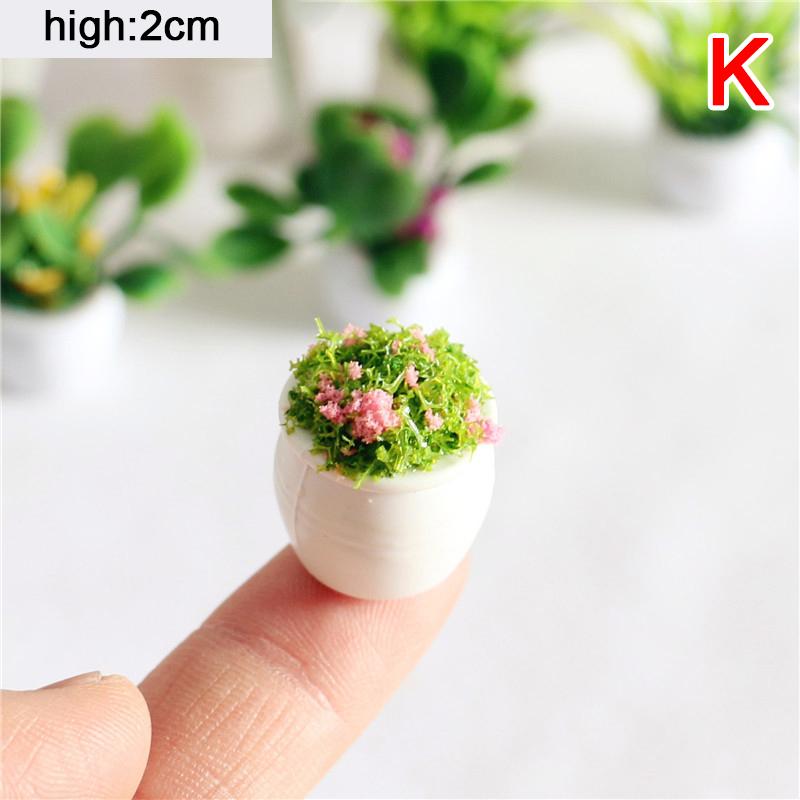12 Стиль 1:12 кукольных мини-горшочков для растений из экологически чистой смолы, аксессуары для домашнего декора