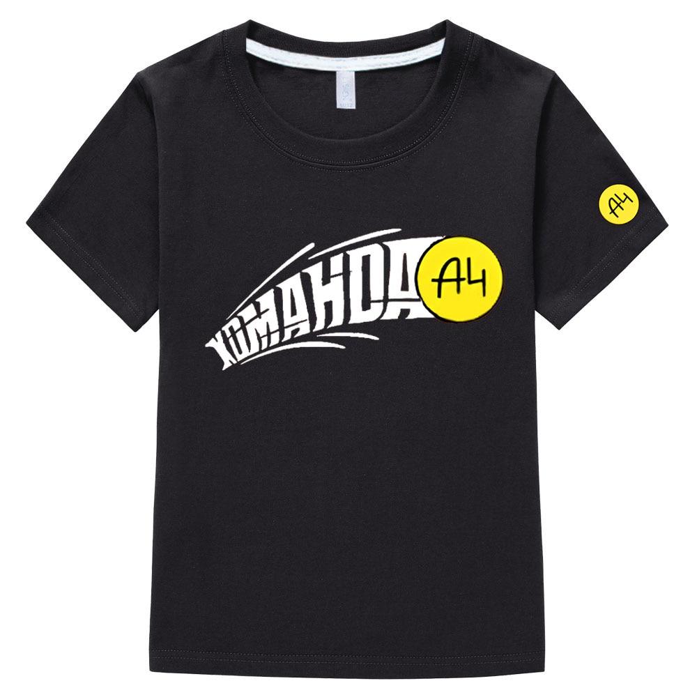 Детская футболка Merch A4 с героями мультфильмов, новая летняя футболка с короткими рукавами для мальчиков и девочек, футболка Vlad A4 с бумажным принтом, детская одежда, топы, футболки