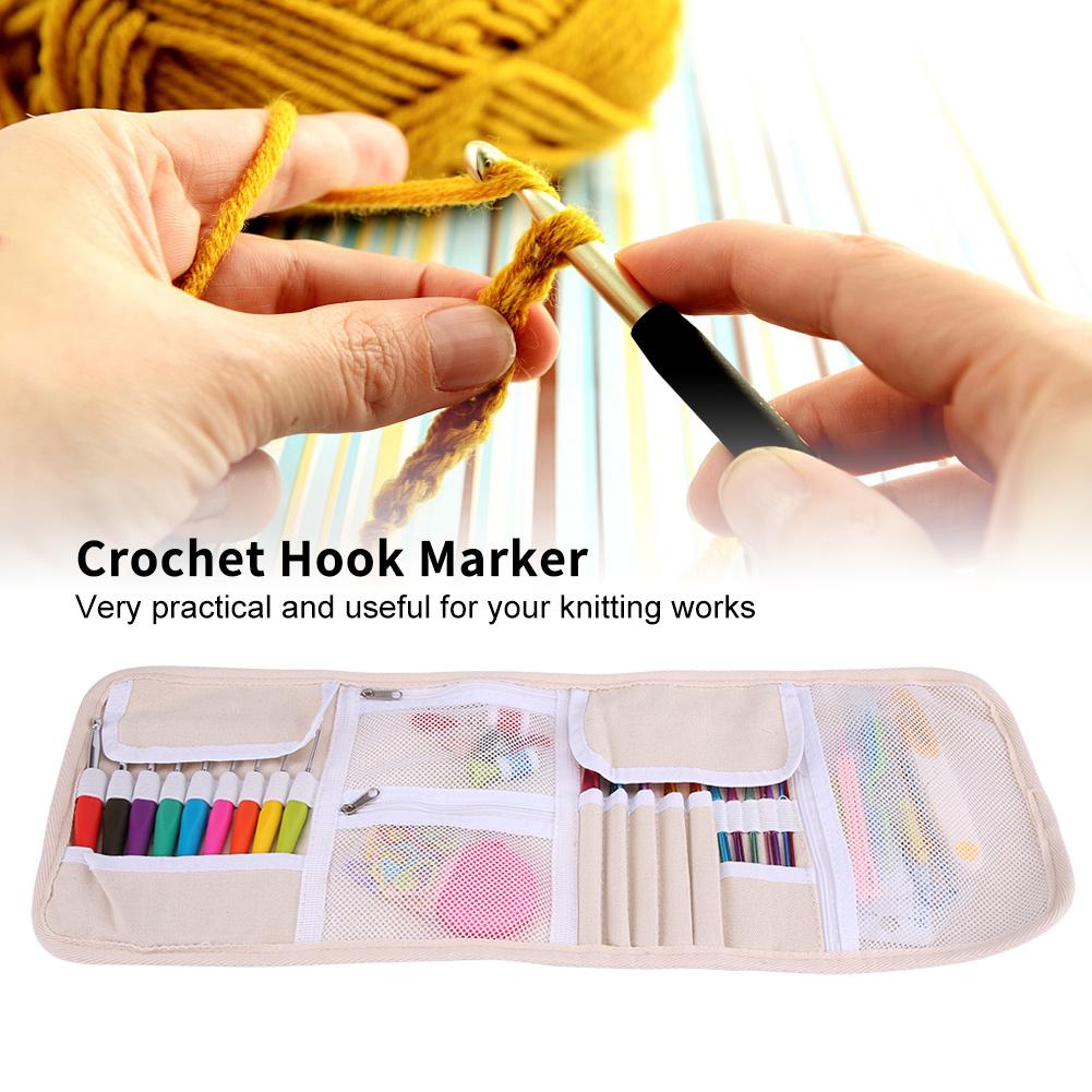 Knitting Cable Stitch Needle Kit Crochet Hook Marker Tape Measure Weaving Tool Set