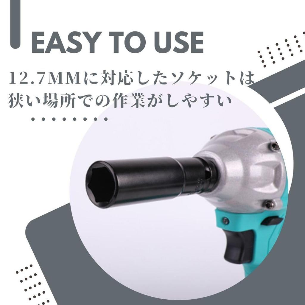 Набор из 10 глубоких шестигранных дюймовых головок для ударного гайковерта 24мм 21мм 19мм 17мм 15мм 14мм 13мм 12мм 10мм 8мм [RioSole] 1/2 12.7мм