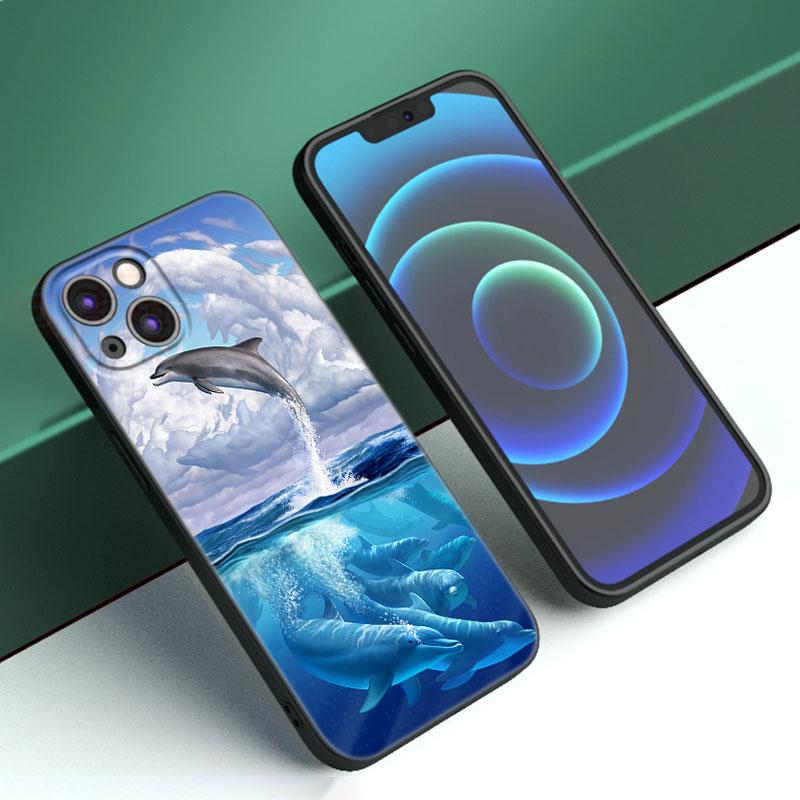 Marine Dolphin Phone Case For iPhone Samsung Galaxy Redmi Xiaomi Oppo OnePlus Note S A 7 8 9 10 11 12 13 14 20 21 22 23 53 54 Pro Max Ultra TPU Soft