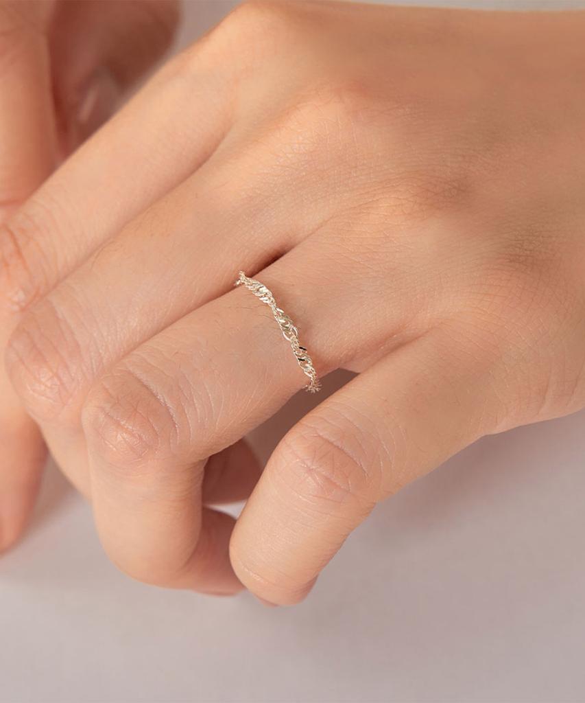 Helene Jewelry Серебряное кольцо с тройной цепочкой из стерлингового серебра 925 пробы (Тип А)