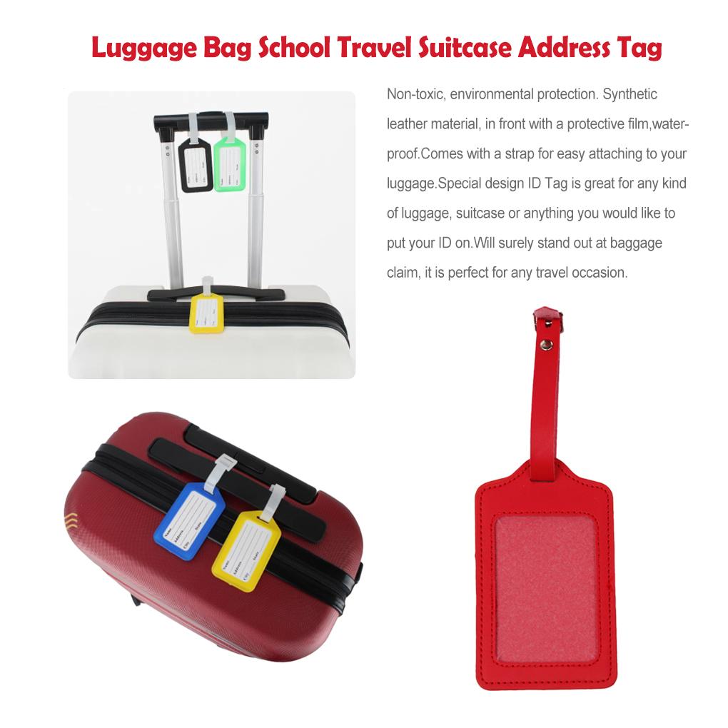 Leather Luggage Suitcase Address Name Holder Boarding Pass Tags Anti-lost Colorful Identifier Card Label Accessories