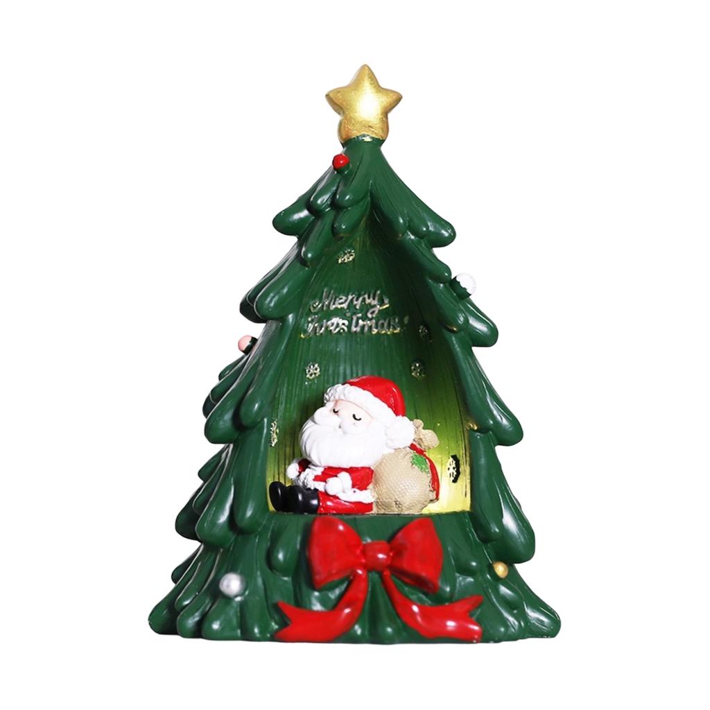 Miniature Resin Christmas Tree Desktop Ornament, 3D Christmas Tree Creative Desktop Ornament, Christmas Light-up Ornament