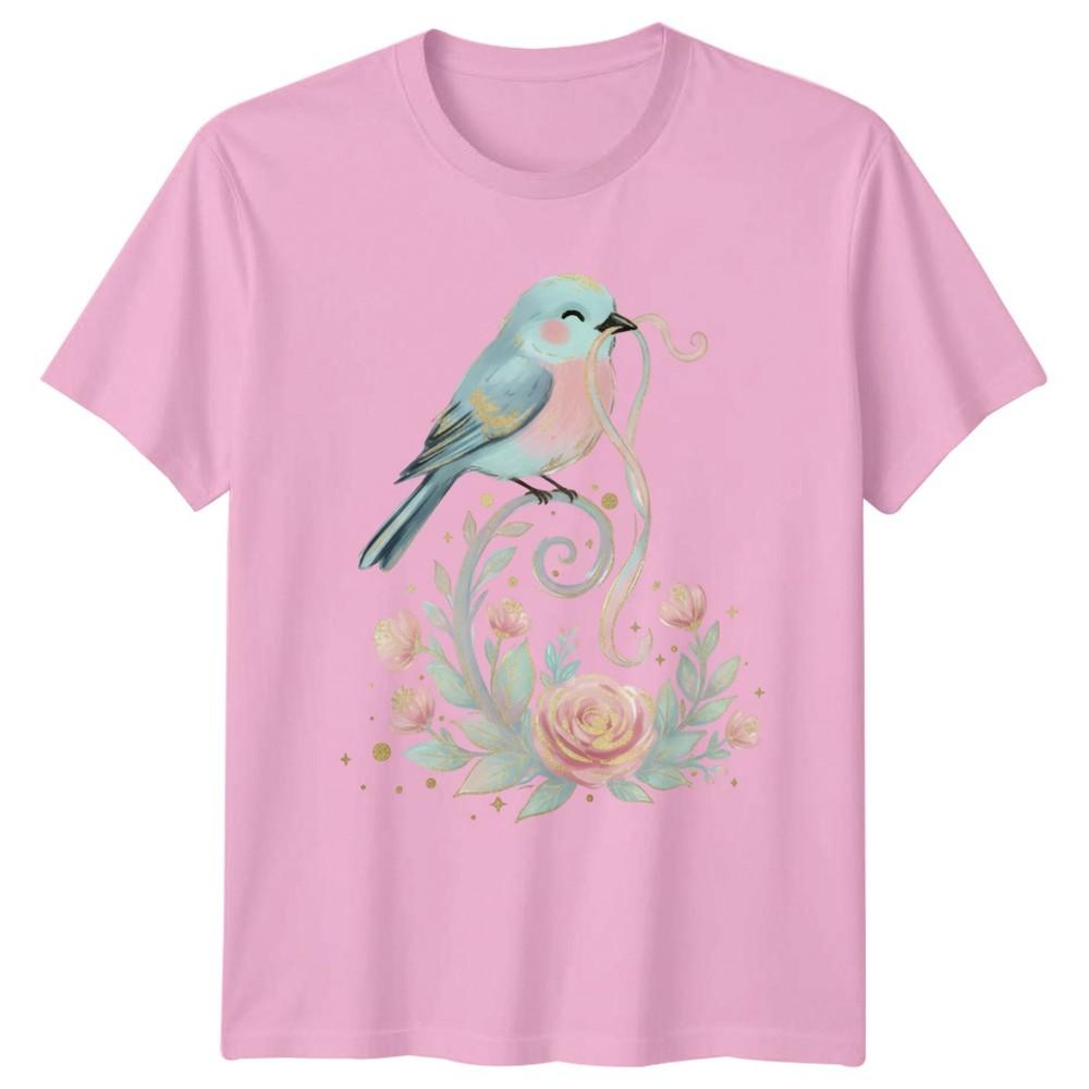 Whimsical Floral Bird TShirt Nature 2026 Gift For Him And Her