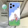 P-Красивый Аниме D-Дерби Милый Для iPhone 17,16,15,14,13,12,11,Pro,Max,Plus Прозрачный Белый Чехол для Телефона Магнитная Беспроводная Зарядка