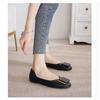 Flat Sole Single Shoes for Women with Small Leather Solid