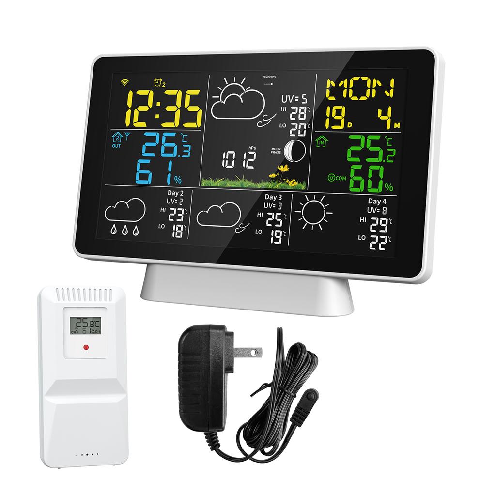 WiFi Color Screen Smart Weather Station Temperature and Humidity Meter Weather Clock With Four Days Weather Forecast
