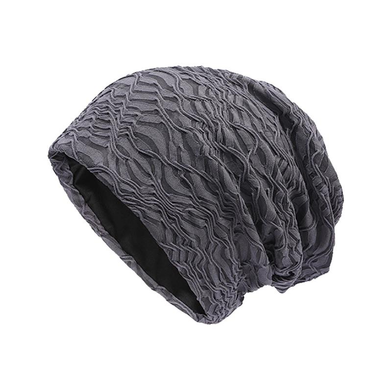 Autumn Winter Windproof Knitted Hat Keep Warm Lace Stripe Beanies for Women Double Layer Thick Heap Heap Cap Fashion Pullover Hat Beanie Cap