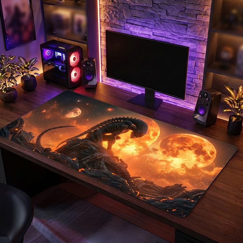 Big Mouse PadAlien Xenomorph Extended Soft Desk Mat Gaming Office Computer Table Decor Mat