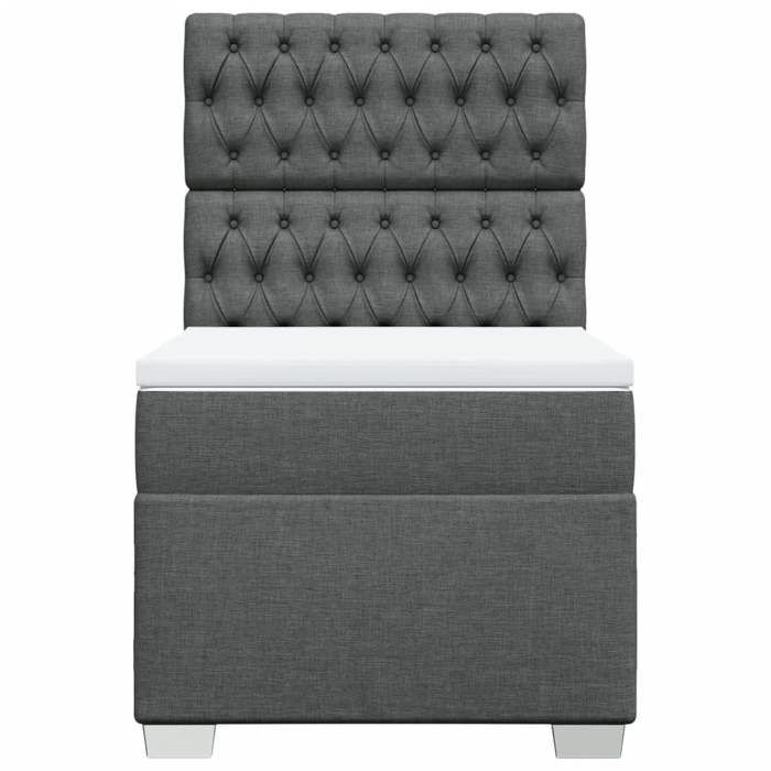 Maison Exclusive - Sommier à lattes de lit avec matelas Gris foncé 100x200cm Tissu