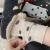 Women's Autumn and Winter Thickened Velvet Warm Point Yarn Polka Dot Wool Tube Socks
