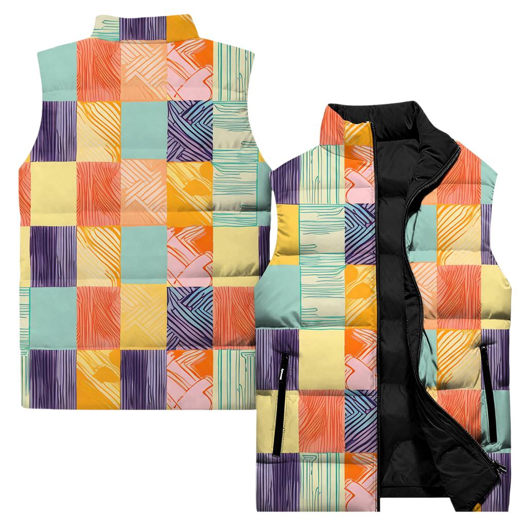 Ladies' Casual And Fashionable Sleeveless Vest Floral Pattern Printed Cotton Jacket