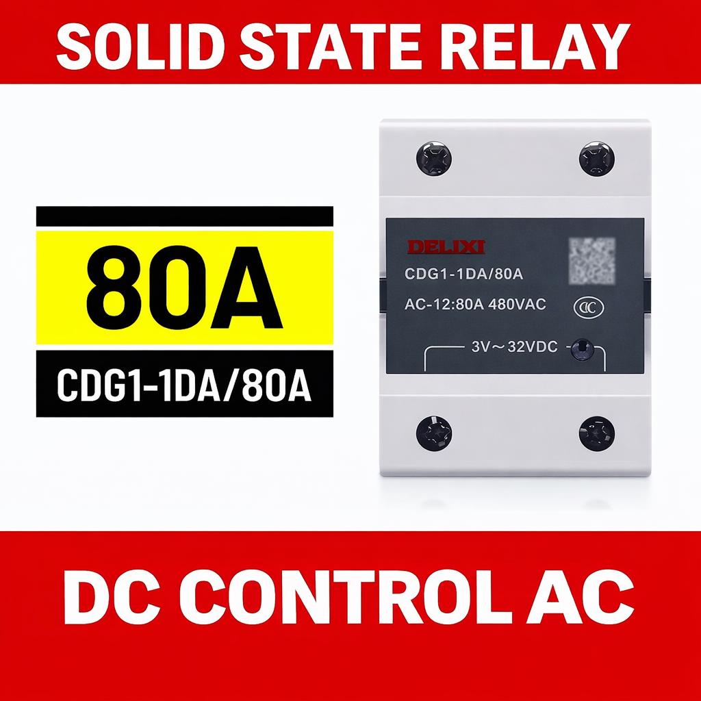 Delixi solid state relay SSR single-phase DC control AC 10A25A40A60A80A CDG11DA120A Relays 5