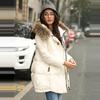 Coat Female Long Sleev Women Winter Jakcet Down Cotton Hooded Fur Collar Jacket