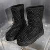 2024 High-end Stretch Rhinestone Short Boots Women Autumn Winter Style Fashion Thick Soled Comfortable Boots Party Casual Shoes